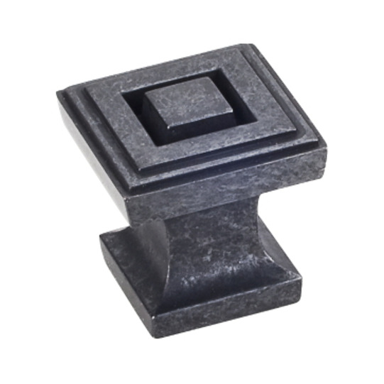 1in. Overall Length Zinc Die Cast Square Cabinet Knob Gun Metal
